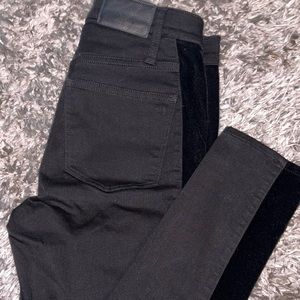 Madewell black jeans with velvet sides